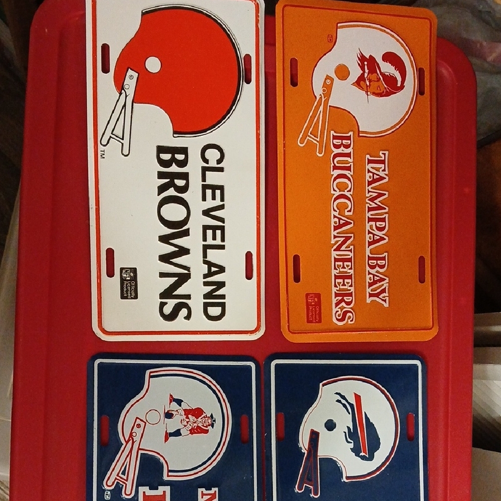 Cleveland Browns and Tampa Bay Buccaneers License Plates